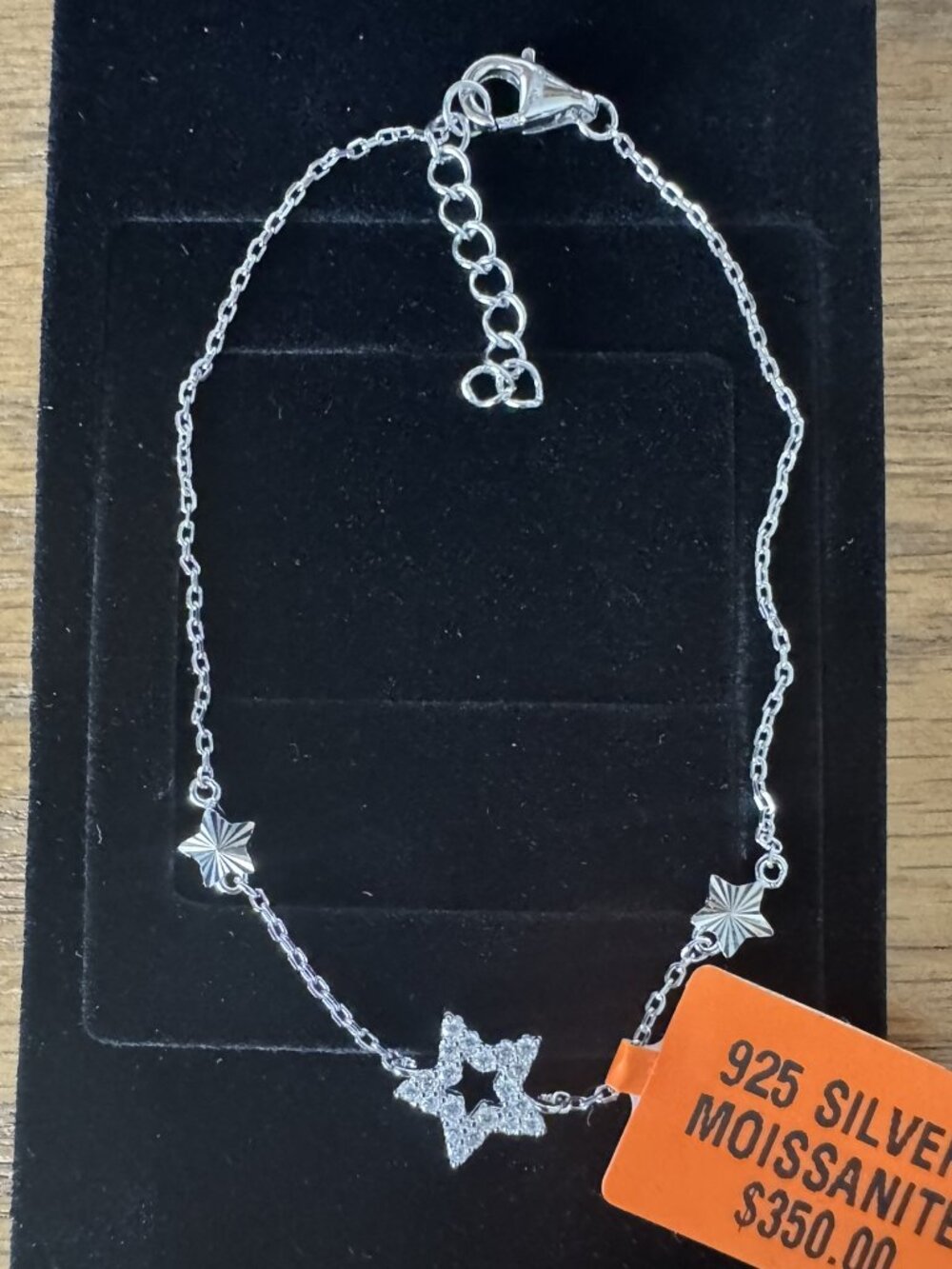Moissanite Star Bracelet 0.50 CTW 925 Sterling Silver Adjustable 7-8 inches